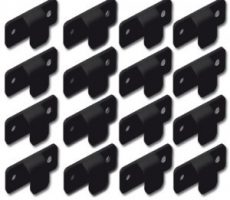 Lot de 16 crochets plastique NOIR