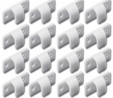 Lot de 16 crochets plastique BLANC